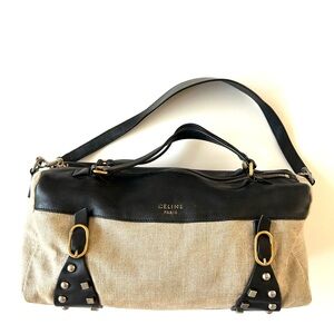 Celine Phoebe Philo-Era Canvas Leather Shoulder Bag